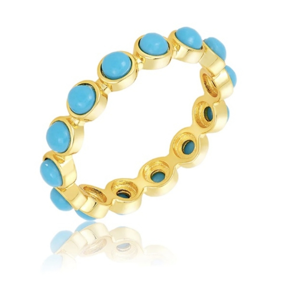 Turquoise ring Sleeping Beauty Gold over Sterling NWOT